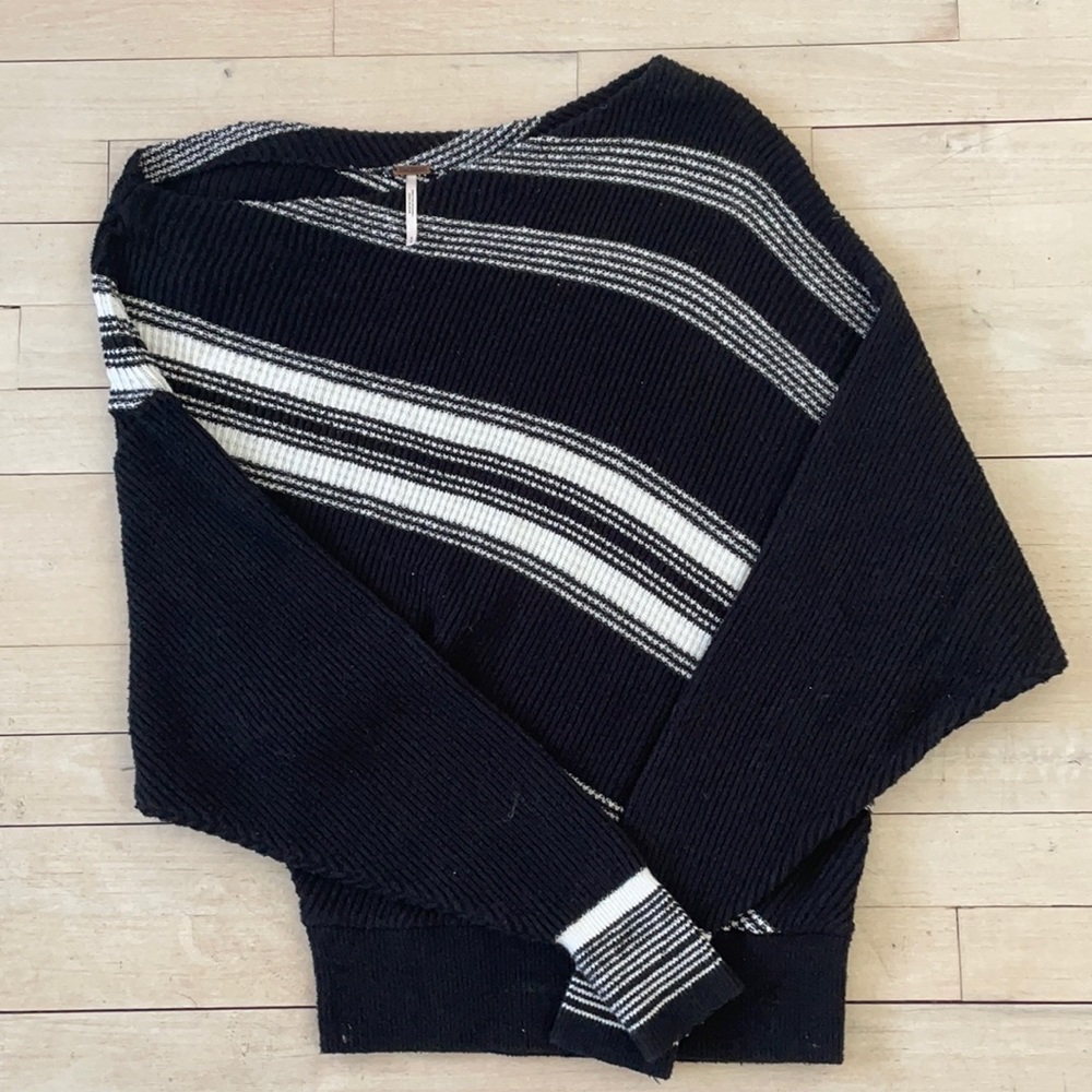 Free people off the shoulder/asymmetric sweater
